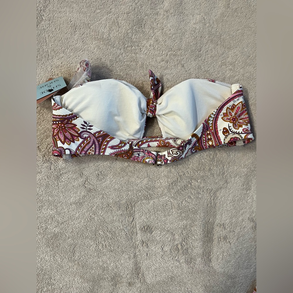 Shade & Shore Women’s Strapless Bandeau Bikini Top Large (12-14) NWT Paisley - Picture 4 of 9